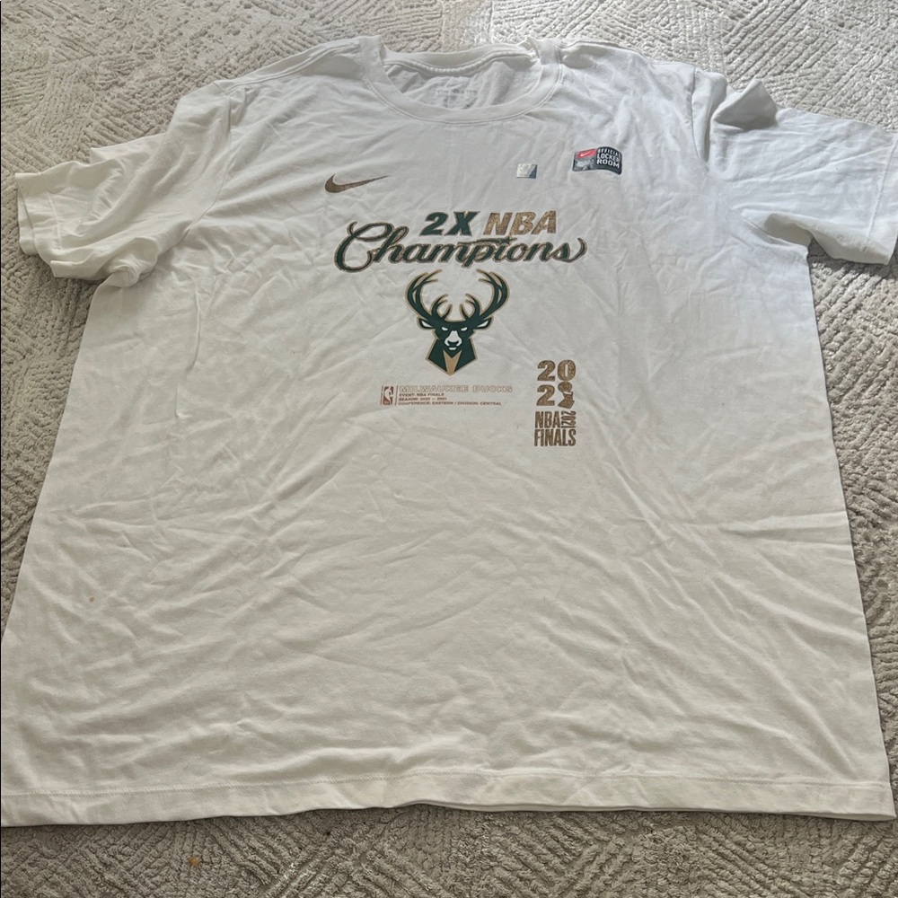 Nike White 2X NBA Champions Men's T-Shirt